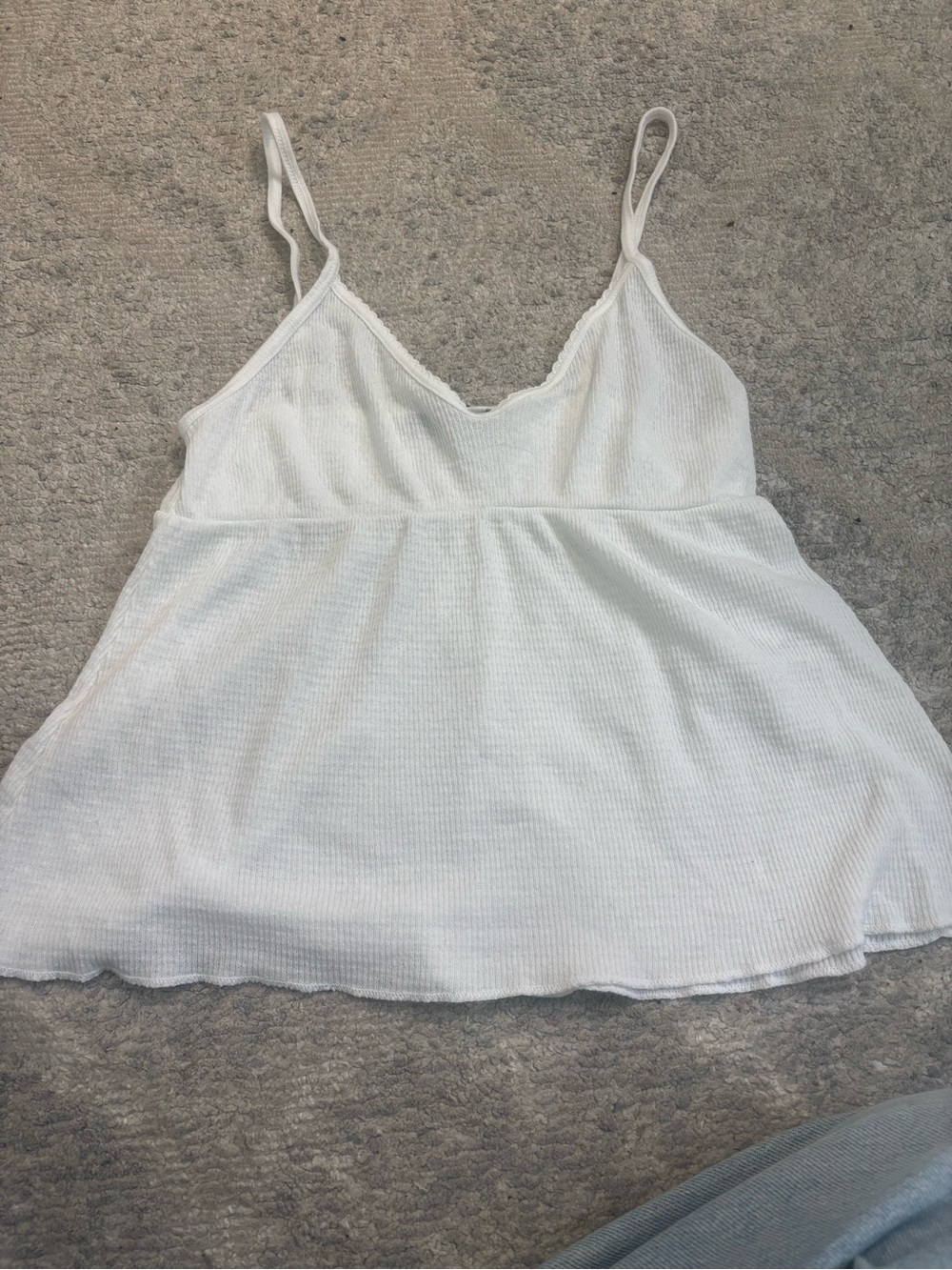 Brandy Melville White Ribbed V-Neck Camisole